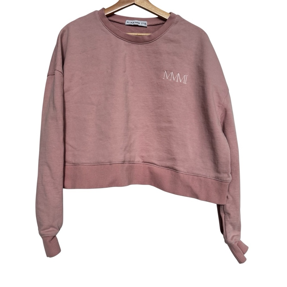 My Mum Made It MMMI Pink Crew Neck Pullover Crew Neck Sweatshirt Size XL Organic